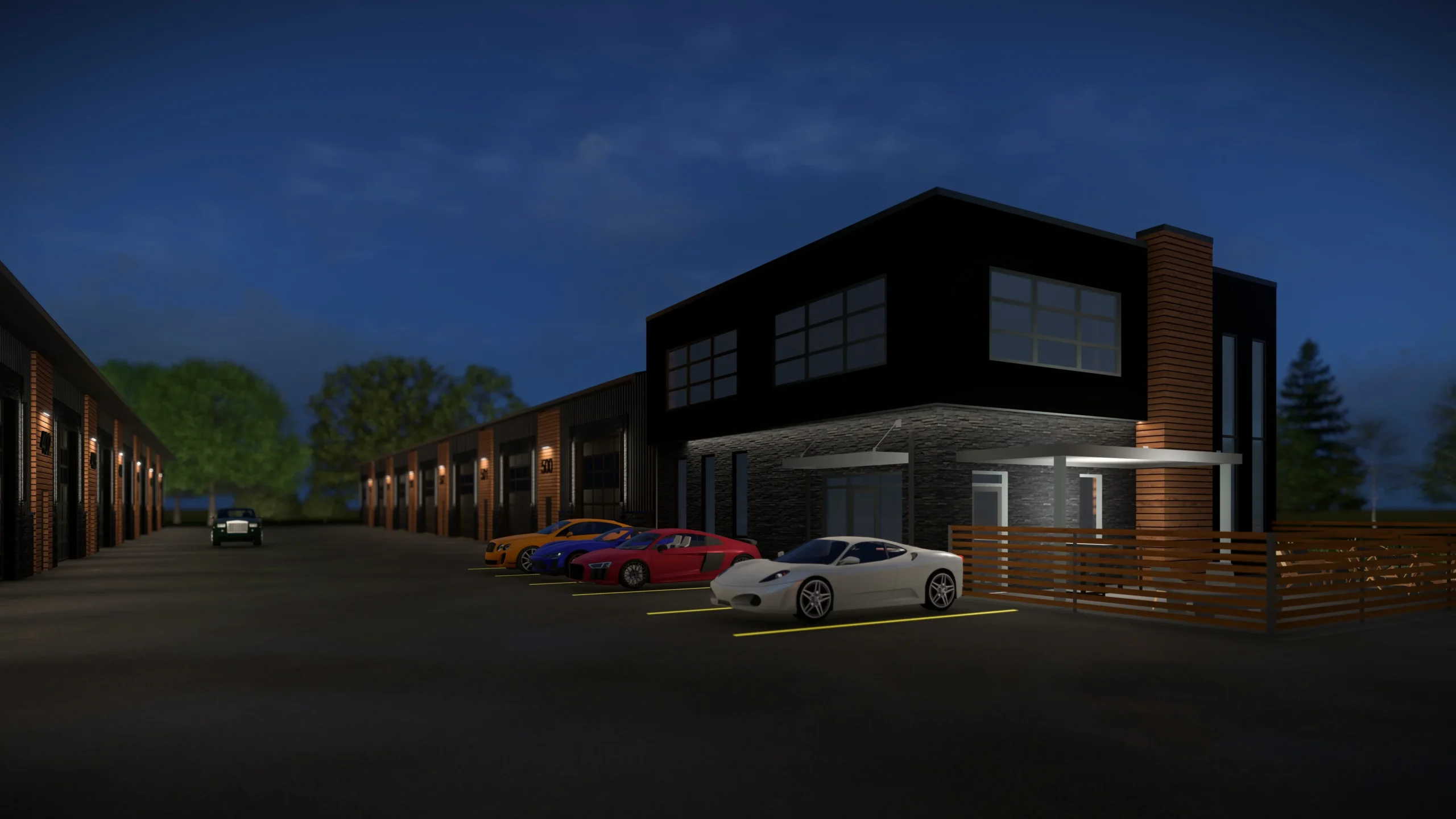 Overdrive Motor Condos clubhouse interior rendering